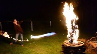 April Choi - Giant Fire Whip Jenga!