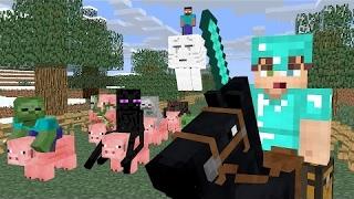 Monster School : PIG Racing Challenge - Minecraft Animation