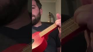 Playing whiskey before breakfast on my kid’s $30 ukulele.