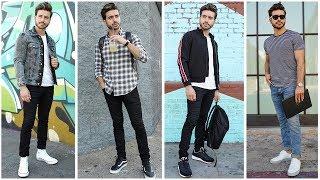 4 Easy Men's Outfits for School | BACK TO SCHOOL Lookbook | Alex Costa