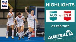 FIH Hockey Pro League 2024-25 Highlights: Australia vs Spain (W) | Match 1