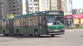 МАЗ-105 — первый белорусский сочленённый автобус особо большого класса в Киеве КП Киевпасстранс