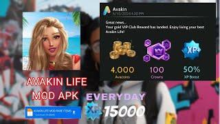 AVAKIN LIFE MOD MENU XP MOD CROWN VIP UNLOCKED 2024 MOD update