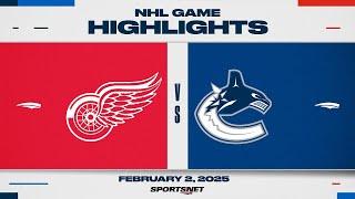 NHL Highlights | Red Wings vs. Canucks - February 2, 2025