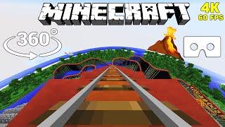  Minecraft 360° VR - Volcano Roller Coaster 4K 60 FPS Video