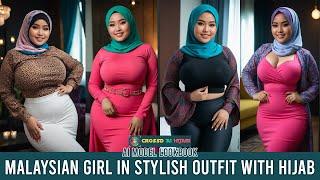 Malaysian Muslim Girl in Stylish Outfit with Hijab | AI Model Lookbook | AI-Generated Fashion