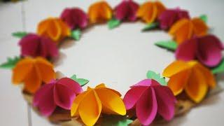Paper Flower Wall Hanging | Newspaper Craft | DIY-Flowers Wall Decoration Ideas|Kalakar Supriya