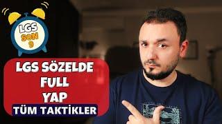 LGS'de Sözeli FULL YAP !! Tüm TAKTİKLER