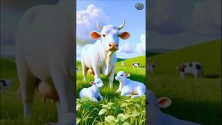 A cow saved her calf from the wolf attack #ai #shortsfeed #cow