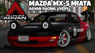 Easy Mazda MX-5 Miata Advan Racing Livery | Car Parking Multiplayer