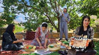 Autumn in the Village: Traditional Iranian Lamb & Chicken Kebabs Cooked in the Village