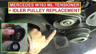 Mercedes ML W163 Tensioner Pulley and Idler Pulley Removal and Replacement ml320 ml430 ml350 ml500