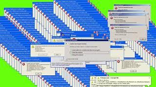 Футаж Error windows, глюк, лаг, синий экран смерти, зелёный фон, хромакей