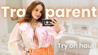 See-Through Try On Haul with Angelina | Sheer Elegance & NO BRA