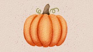 How to Paint an Easy Watercolor Pumpkin in Procreate