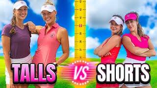 Tall Girls vs Short Girls Golf Challenge! Losers Wear Embraassing Outfits to Dinner! Golf Girl Games