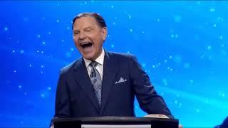 Kenneth Copeland laughing like a dysfunctional robot after Biden defeats Trump