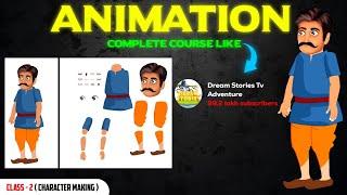 (Cls-2) 4k Human Characters Making For Drawing Cartoon 2 | 2d Cartoon Animation Full Course