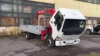 ISUZU NQR 75 МАНИПУЛЯТОР.  ГРУЗОВОЙ БОРТОВОЙ С КМУ. ПОКУПКА МАНИПУЛЯТОРА.