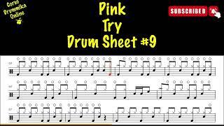 Try -Pink-  DRUM TRANSCRIPTION DRUM SHEET MUSIC #9