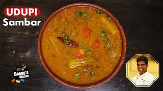 உடுப்பி ஹோட்டல் சாம்பார் | Udupi Sambar Recipe in Tamil | CDK 608 | Chef Deena's Kitchen