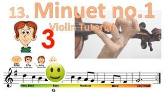 Minuet no.1 | Suzuki Violin book 1 | Notes & finger pattern tutorial on Violin | HTP TV