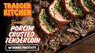 Porcini-Crusted Beef Tenderloin with Red Wine Mushroom Sauce by Dennis Prescott  | Traeger Grills