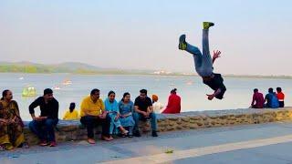 Omg public reaction at Sukhna Lake || Chandigarh || flips in public @Mohit_Flipper