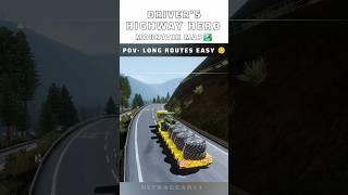 pov long mountain roads uphill vs trucks driver's highway hero