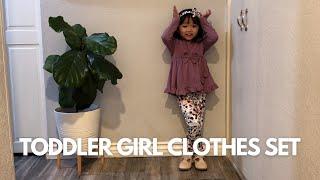 Toddler Girl Clothes Unique Bow and Ruffled Design Tops Floral Pants with Headband