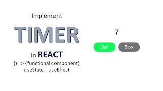 Timer in React || useState || useEffect || Implement timer in react functional component