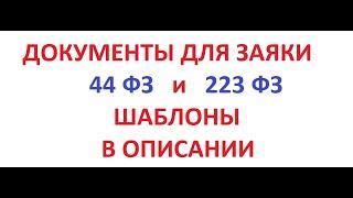 Документы на ТЕНДЕР (ЗАЯВКА) по 44 ФЗ и 223 ФЗ. Тонкости и документы для заявки.