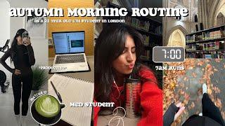 My IDEAL Autumn Morning Routine  7am run, library, medical school, staying healthy and productive +