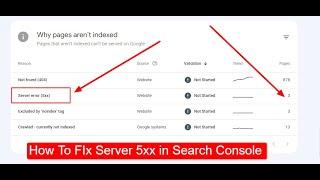 How to fix Server Error 5XX In Google Search Console or Webmaster Tools | live Project