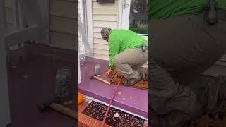 Drill dirt filled porch termite treatment 4 gallons every 10 linear feet