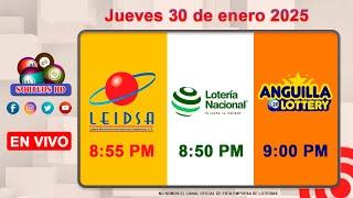 Lotería Nacional LEIDSA y Anguilla Lottery en Vivo  |Jueves 30 de enero 2025/ 8:55 P.M