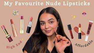 My Top 10 Nude Lipsticks!  High end & affordable  Brown skin friendly options 