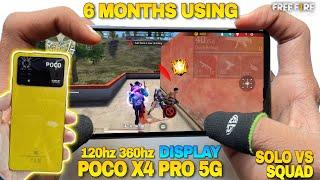 poco x4 pro 5g phone free fire handcam gameplay  मेरा 6 महीने experience solo vs squad full map game