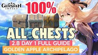 ALL CHESTS 2.8 GOLDEN APPLE ARCHIPELAGO 100% ⭐  ALL CHESTS GUIDE 【 Genshin Impact 】