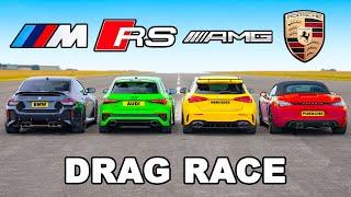 New BMW M2 v RS3 v AMG A45 S v Boxster GTS: DRAG RACE