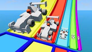 Big & Small Race Cars vs Slide Colors with Portal Trap | BeamNG.Drive #56