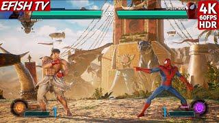 Ryu & Iron Man vs Spider-Man & Spencer (Hardest AI) - Marvel vs Capcom: Infinite