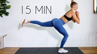 15 MIN LEG WORKOUT - Thighs, Booty, Calves (No Equipment)