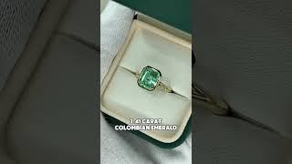 Hand Making 3.41 CT Transparent Eye Clean Clarity Asscher Emerald Classic Solitaire Bezel 18K Ring