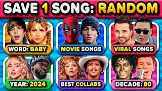 Save One Song: RANDOM Rules, 6 SONGS, Save your Favorite Tracks! | Music Quiz