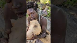 Hot Lunch With Hunter's Family In The Jungle #trendingshorts #africa #animallife #food #eating