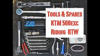 KTM 500 exc Tools and Spares for RTW Riding