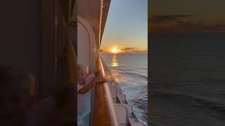 Sunset on the cruise ship in the middle of the ocean #ocean #sunset #cruise #cruiseship