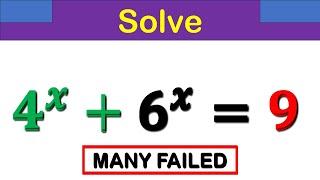 Solve  4^x +6^x =9^x | A  Very Nice Exponential Equation