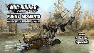 Spintires Mudrunner | Funny moments | Crashes | Glitches | Fails | New Year Special